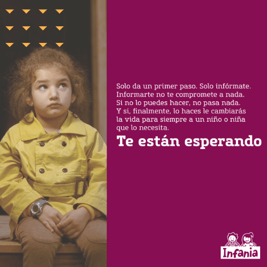 Niña esperando familia de acogida llamamiento málaga