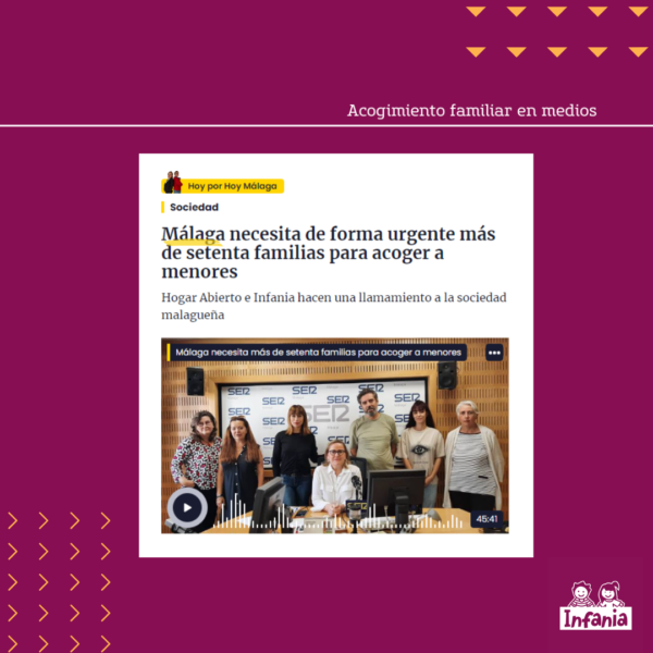 Cadena Ser acogimiento familiar málaga asociaicón infania